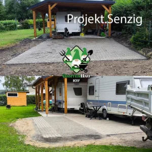 Stellfläche pflastern in Senzig